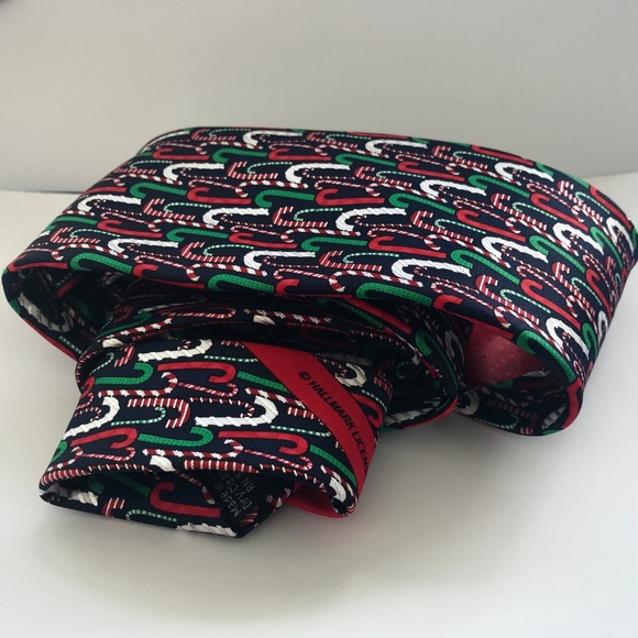 Mens Christmas NeckTie Tie Candy Cane Hallmark - Picture 4 of 7